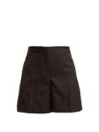 Matchesfashion.com Jil Sander - Gaetano High Waisted Wool Shorts - Womens - Black