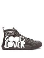 Matchesfashion.com Valentino Garavani - Good Lover-print Canvas High-top Trainers - Mens - Black White