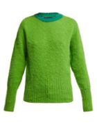 Matchesfashion.com La Fetiche - Viva Contrast Collar Wool Sweater - Womens - Green