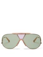 Matchesfashion.com Chlo - Alpina Aviator Sunglasses - Womens - Green