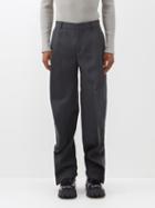 Y/project - Banana Wool Tailored Trousers - Mens - Dark Grey