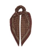 Matchesfashion.com Saint Laurent - Geometric-print Cashmere-blend Twill Scarf - Womens - Brown Multi