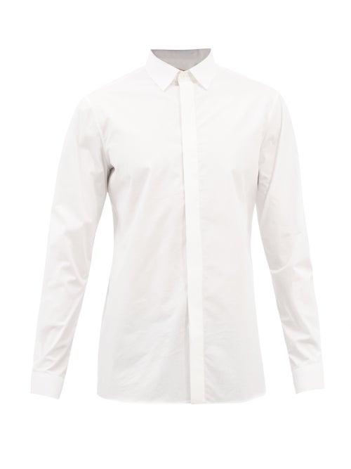 Valentino - Long-sleeved Cotton-poplin Shirt - Mens - White