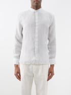 120 Lino 120% Lino - Stand-collar Linen Shirt - Mens - Light Grey