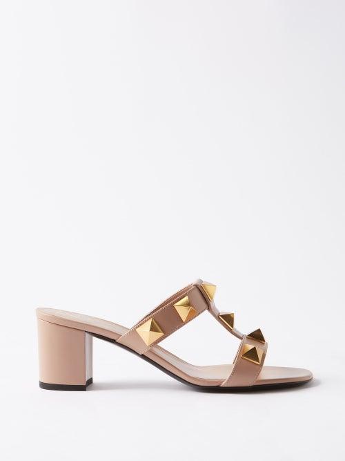 Valentino Garavani - Roman Stud 60 Leather Sandals - Womens - Pink