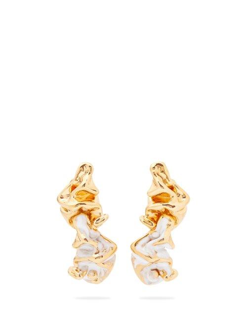 Matchesfashion.com Marni - Crinkle Drop Earrings - Womens - White