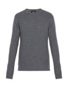 Matchesfashion.com Allude - Ribbed Cashmere Sweater - Mens - Grey