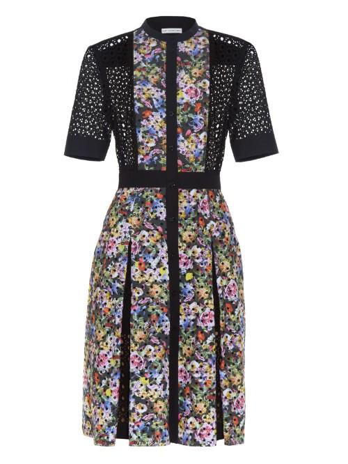 Mary Katrantzou Caule Floral-print Broderie-anglaise Dress
