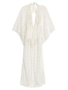 Adriana Degreas Plunging-neck Guipure-lace Maxi Dress
