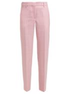 Matchesfashion.com Calvin Klein 205w39nyc - Windowpane Check Wool Trousers - Womens - Pink White