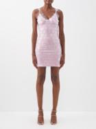 Paco Rabanne - Transparent-clover Paillette And Jersey Mini Dress - Womens - Clear