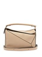 Loewe - Puzzle Small Grained-leather Cross-body Bag - Womens - Beige