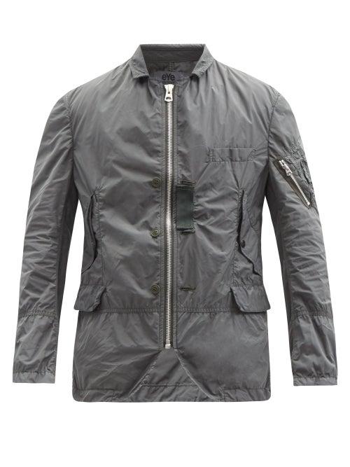 Matchesfashion.com Junya Watanabe - Single-breasted Garment-dyed Shell Blazer - Mens - Green