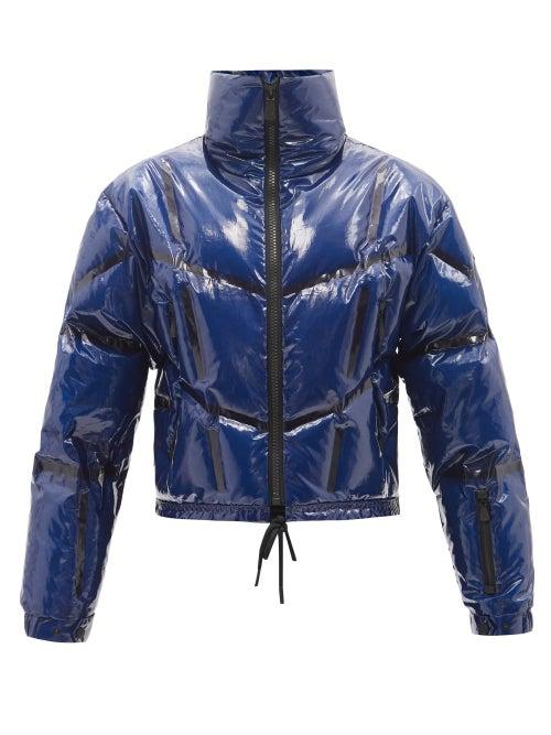 Moncler Grenoble - Siguret Hooded Cropped Down Jacket - Womens - Navy