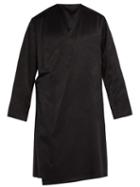 Matchesfashion.com Sasquatchfabrix - Asymmetric Satin Coat - Mens - Black