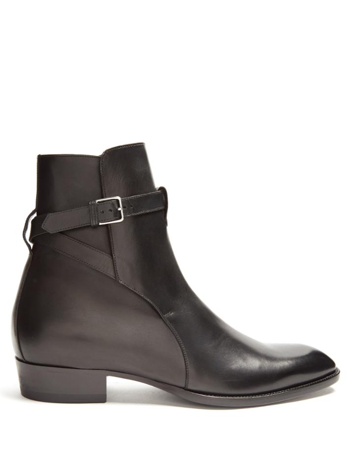 Saint Laurent Wyatt Jodhpur Leather Boots