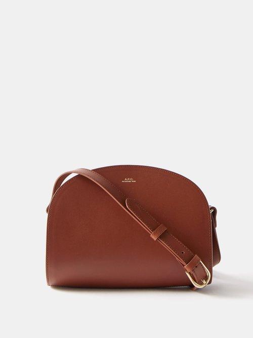 A.p.c. - Demi-lune Leather Cross-body Bag - Womens - Tan