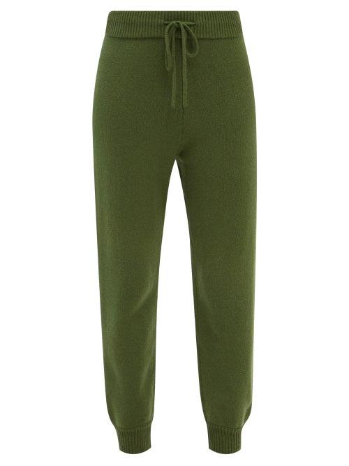 Joostricot - Cuffed Knitted Wool-blend Trousers - Womens - Khaki