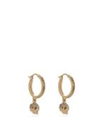 Matchesfashion.com Alexander Mcqueen - Crystal Skull Single Hoop Earrings - Womens - Gold