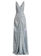Attico Penelope V-neck Striped Dress
