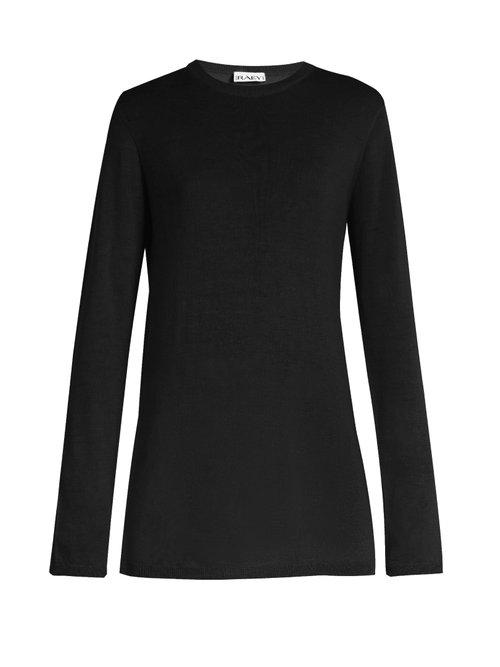 Matchesfashion.com Raey - Long Line Fine Knit Cashmere Sweater - Womens - Black