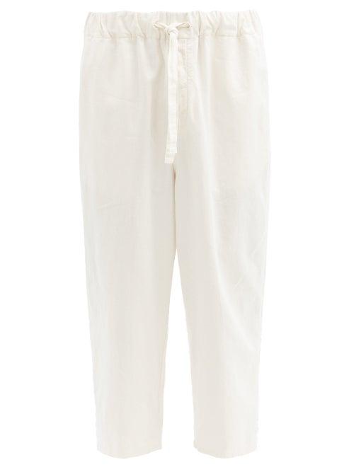 Matchesfashion.com Raey - Relaxed-fit Elasticated-waist Linen-blend Trousers - Mens - White