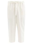 Matchesfashion.com Raey - Relaxed-fit Elasticated-waist Linen-blend Trousers - Mens - White