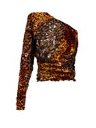 Saint Laurent Asymmetric Leopard-print Devor Top