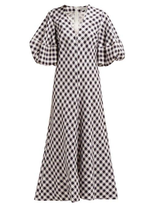 Matchesfashion.com Lee Mathews - Georgie Puff Sleeve Dress - Womens - Black