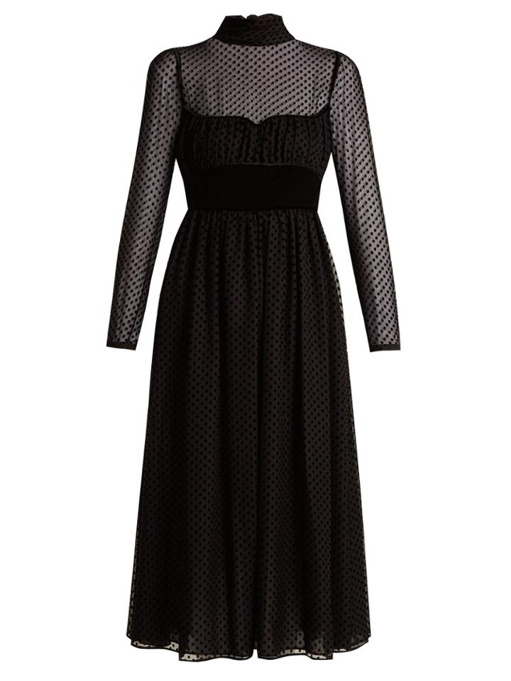Valentino Polka-dot Fil-coup Silk-blend Gown