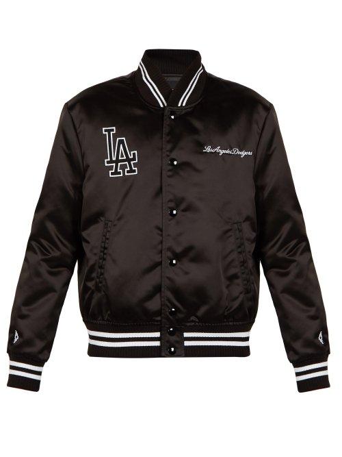 Matchesfashion.com Marcelo Burlon - L.a. Dodgers Embroidered Bomber Jacket - Mens - Black