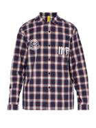 Matchesfashion.com 7 Moncler Fragment - Logo Print Checked Cotton Shirt - Mens - Red Multi