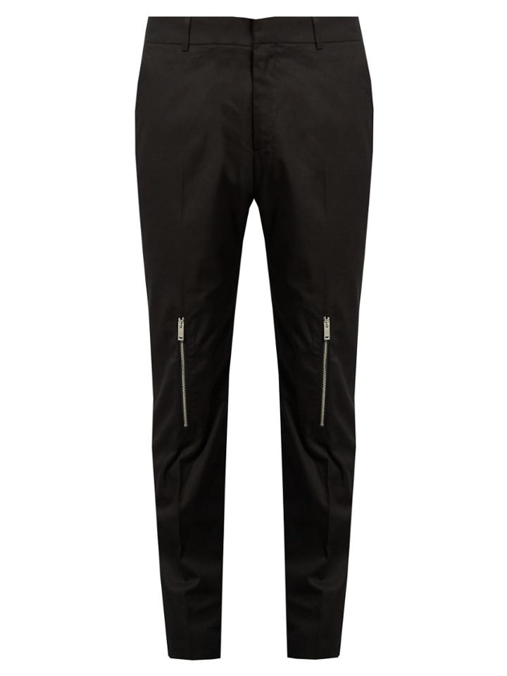 Alexander Mcqueen Zip-cuff Straight-leg Cotton Trousers