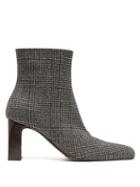 Matchesfashion.com Balenciaga - Prince Of Wales Checked Twill Ankle Boots - Womens - Dark Grey