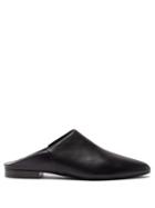 Co - Point-toe Leather Backless Loafers - Womens - Black