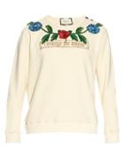 Gucci Flower And Tree Embroidered Cotton Sweatshirt