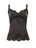 Matchesfashion.com Dolce & Gabbana - Lace-trimmed Silk-blend Satin Top - Womens - Black