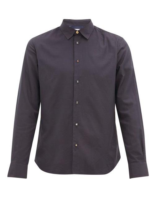 Matchesfashion.com Paul Smith - Beetle-button Modal-blend Shirt - Mens - Navy