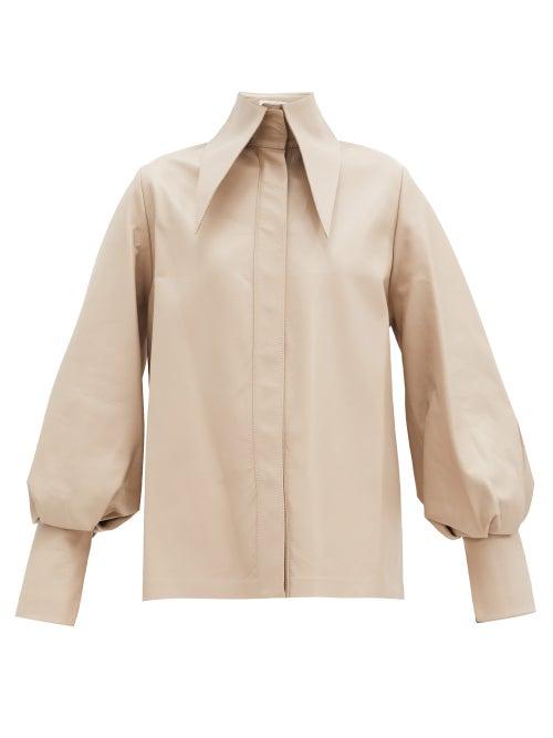 Matchesfashion.com 16arlington - Manika Leather Shirt - Womens - Beige