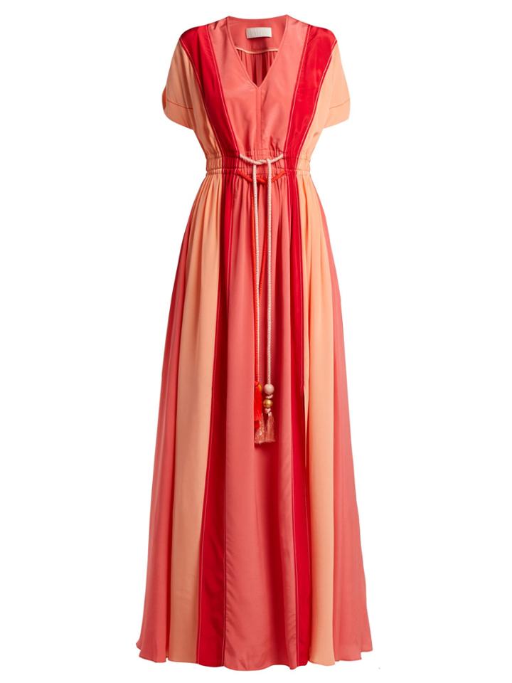 Peter Pilotto Panelled Silk Crepe De Chine Gown
