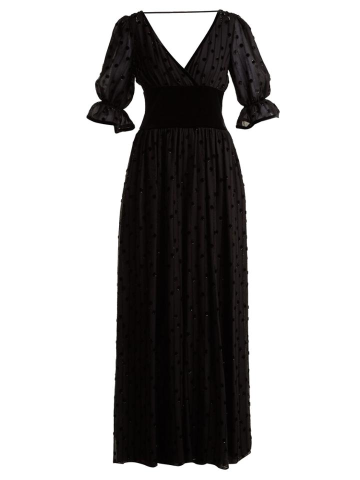 Valentino Silk Georgette & Velvet Jumpsuit