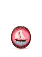 Francesca Villa - Fluo Sailboat-intaglio Ruby & 18kt Gold Ring - Womens - Pink Multi