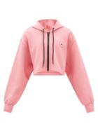 Adidas By Stella Mccartney - Cropped Zipped Cotton-blend Hooded Sweatshirt - Womens - Light Pink