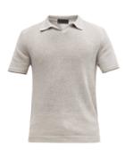 Matchesfashion.com Iris Von Arnim - Hamilton Linen Polo Shirt - Mens - Light Grey