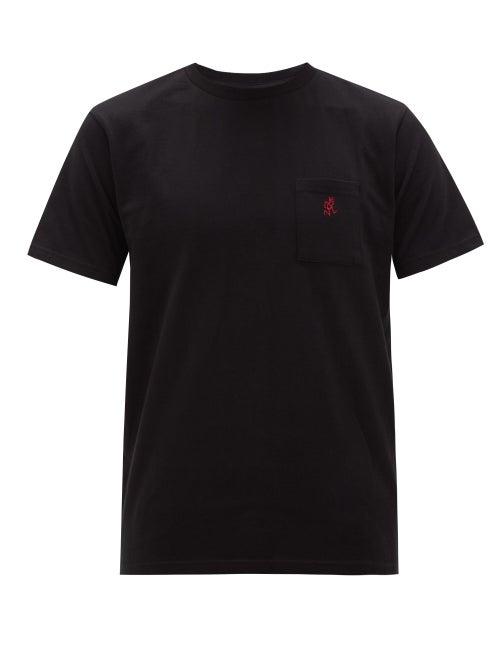 Matchesfashion.com Gramicci - One Point Embroidered-logo Cotton T-shirt - Mens - Black