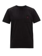 Matchesfashion.com Gramicci - One Point Embroidered-logo Cotton T-shirt - Mens - Black