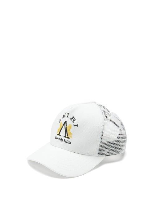 Matchesfashion.com Amiri - Beverley Hills-embroidered Cotton Trucker Cap - Mens - White