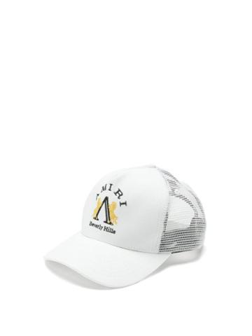 Matchesfashion.com Amiri - Beverley Hills-embroidered Cotton Trucker Cap - Mens - White