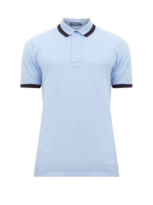 Matchesfashion.com Frescobol Carioca - Trimmed Cotton Piqu Polo Shirt - Mens - Navy Multi