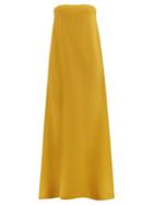 Raey - Bandeau-neck Silk-satin Maxi Dress - Womens - Gold
